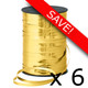 6 Spools of Qualatex Metallic Gold Ribbon - 250m