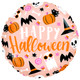 A 18 inch Happy Halloween Cute Icons Foil Balloon, manufactured by Prima!