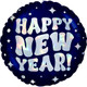 A 18 inch Happy New Year Holographic Foil Balloon, manufactured by Prima!