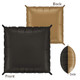 A plain bicolour square foil balloon that is black on one side and champagne on the other side