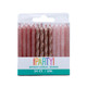 Rose Gold Mix Glitter Spiral Candles (24)