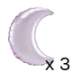A pack of 3 26" Pastel Pink Satin Luxe Crescent Foil Balloons!