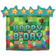 A 25 inch Pixel Party Supershape balloon