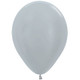 12" Satin Silver Sempertex Latex Balloons (50)