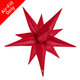 A 26" Satin Red Starburst Deco Balloon, manufactured by Prima!