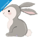 An unpackaged 31 inch Woodland Bunny Foil Balloon, manufactured by Betallic!
