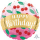 18 inch Happy Birthday Cherries Foil Balloon Anagram Europe