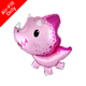 A 12 inch Pink Baby Triceratops Foil Balloon, manufactured by Flexmetal!