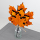 A bundle of 6 orange & black maple leaves, measuring approx. 25cm!