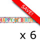 Pack of 6 21st Birthday Multi Colour Foil Banner - 2.7m (6)