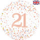 18 inch 21st Birthday White & Rose Gold Fizz Foil Balloon (1)