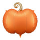A 25 inch Orange & Gold Pumpkin Foil Balloon, manufactured by PartyDeco.