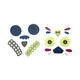 A Pack of Glow-In-The-Dark Sugar Skull Face Gel Stickers, manufactured by PartyDeco.