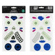 A Pack of Glow-In-The-Dark Sugar Skull Face Gel Stickers, manufactured by PartyDeco.
