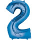 A 34 inch Blue Number 2 Foil Balloon by Anagram Europe.
