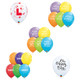 A Qualatex 11" message and occasion printed latex balloons bargain box.