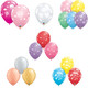 A Qualatex 11" themed printed latex balloons bargain box.