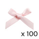 A pack of 100 3cm Blush Pink Satin Ribbon Bows.