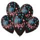 A Pack of 5 13 inch Black Gender Reveal Gemar Latex, manufactured by Gemar.