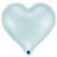 An 18" Satin Pastel Blue Sweetie Heart Foil Balloon, manufactured by Grabo.
