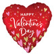 An 18 inch Heartfelt Elegance Satin Heart Foil Balloon, manufactured by Anagram.