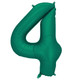 A 34 inch Bottle Green Number 4 Foil Balloon, manufactured by PartyDeco.