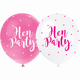 12 inch Hen Party Pink & White Latex Balloons (5)