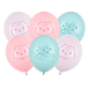 A Pack of 6 11 inch Gabby's Dollhouse Assorted Pastel Latex Balloons, manufactured by PartyDeco.