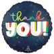 An 18 inch Thank You Satin Bold Round Foil Balloon, manufactured by Anagram Europe.