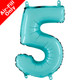 14 inch Pastel Blue Number 5 Foil Balloon (1)