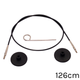 A black KnitPro Interchangeable Circular Knitting Needle Cable, measuring approx. 126cm.