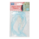 A set of 8 Light Blue Ribbon Bow Cake Toppers, manufactured by PME Cake.