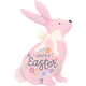 A 32 inch Pastel Pink Happy Easter Bunny Foil Balloon, manufactured by Betallic.