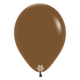 A bag of 50 12" Fashion Mocha Latex Balloons, manufactured by Sempertex Europe.
