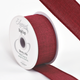 A reel of Burgundy Burlap Wired Edge Ribbon, measuring approx. 38mm x 10m.