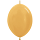 A pack of 50 12" Metallic Gold Link-O-Loon Latex Balloons, manufactured by Sempertex.