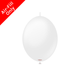 A Pack of 50 6" Opaque Satin Snow White Kalisan K-Link Latex Balloons, manufactured by Kalisan.