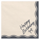 A pack of Cream & Black Bows Happy Birthday Paper Napkins, manufactured by PartyDeco.