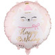 An 18 inch Happy Birthday Pink Kitty Foil Balloon, manufactured by PartyDeco.