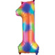 34 inch Anagram Rainbow Splash Number 1 Foil Balloon (1)