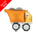 A 34 inch Orange Truck Foil Balloon, manufactured by PartyDeco.