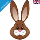 A 35 inch brown cute rabbit head foil balloon, manufactured by Oaktree.