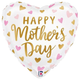 An 18 inch Happy Mother's Day Hearts Satin Foil Balloon, manufactured by Betallic.
