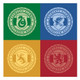 A pack of 16 Harry Potter Hogwarts Houses Paper Napkins, manufactured by Unique.