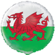 An 18 inch Wales Flag Round Foil Balloon, manufactured by Unique.