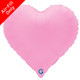 An Unpackaged 18 inch Soft Matte Sakura Pink Heart Foil Balloon, manufactured by Grabo.