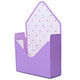A pack of 10 Lilac & White Polka Dot Envelope Flower Boxes.