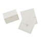A pack of 8 White & Gold Wavy Edge Bow Place Cards, manufactured by Hootyballoo.