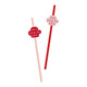 A pack of 16 Pink & Red She's Tying The Knot Paper Straws, manufactured by Hootyballoo.