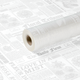 A roll of White Newspaper Sienna Print Frosted Film, measuring approx. 80cm x 80m.